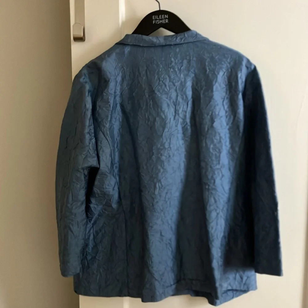 Gorgeous Vintage Eileen Fisher Crinkled Silk Top size XL - Picture 3 of 10